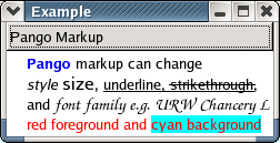 CellRendererText Markup
