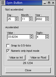 Spin Button Example