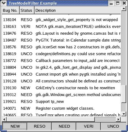 TreeModelFilter Visibility Example